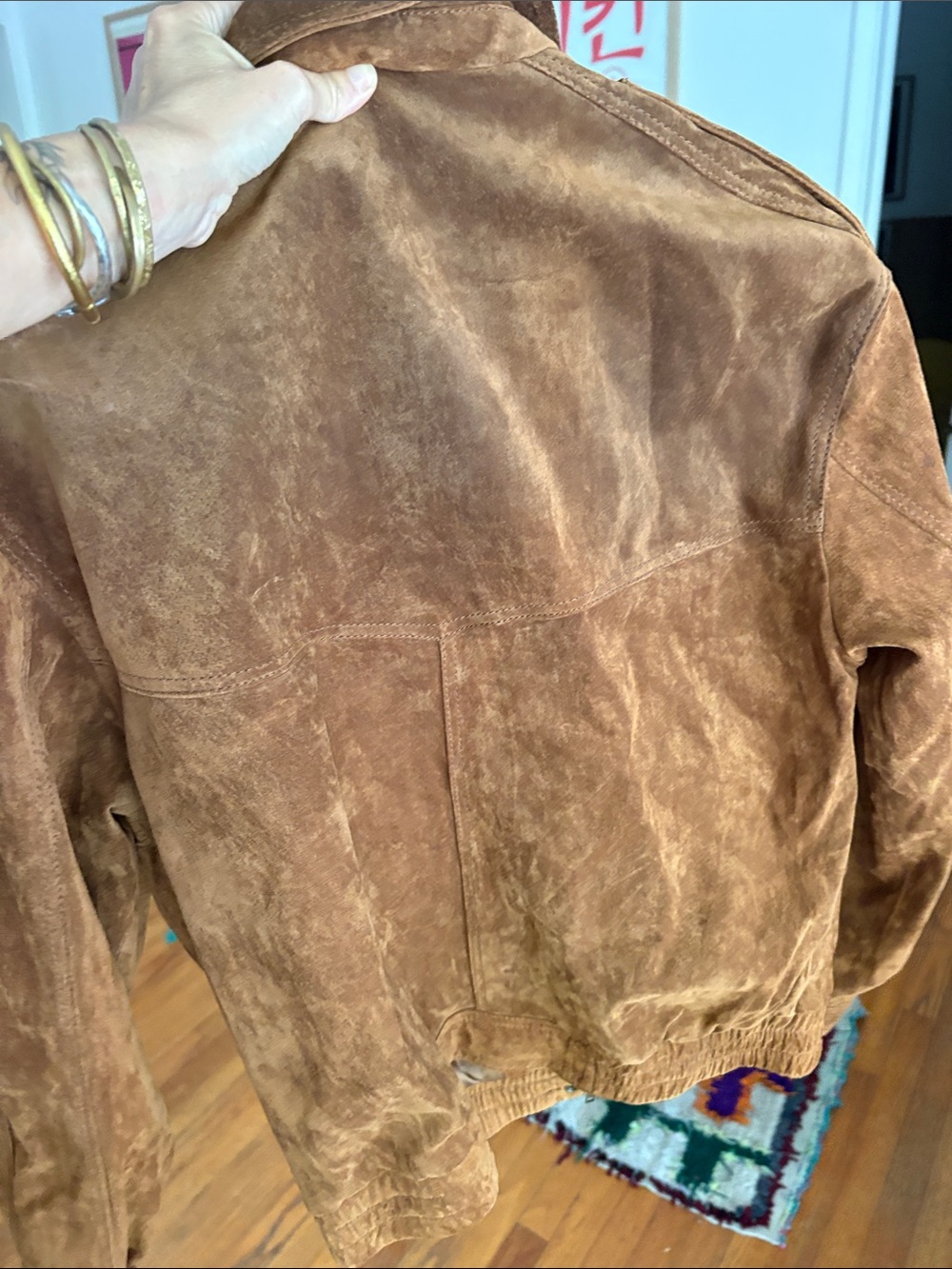 Zara Leather Suede Jacket in Cognac Brown - Picture 5 of 7